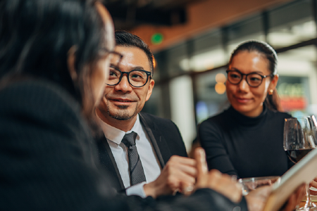 Colleagues speaking
