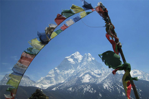 Everest as seen from the Tengboche Monastery in Nepal Everest as seen from the Tengboche Monastery in Nepal