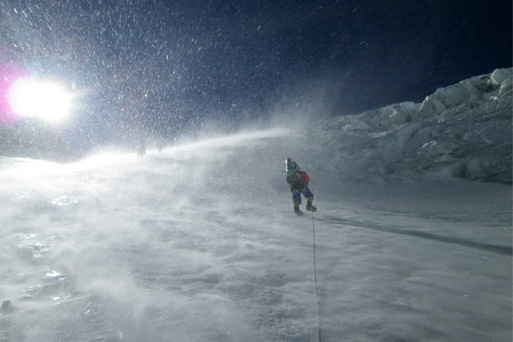 Trekking through ice and freezing winds