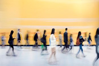 people going to work