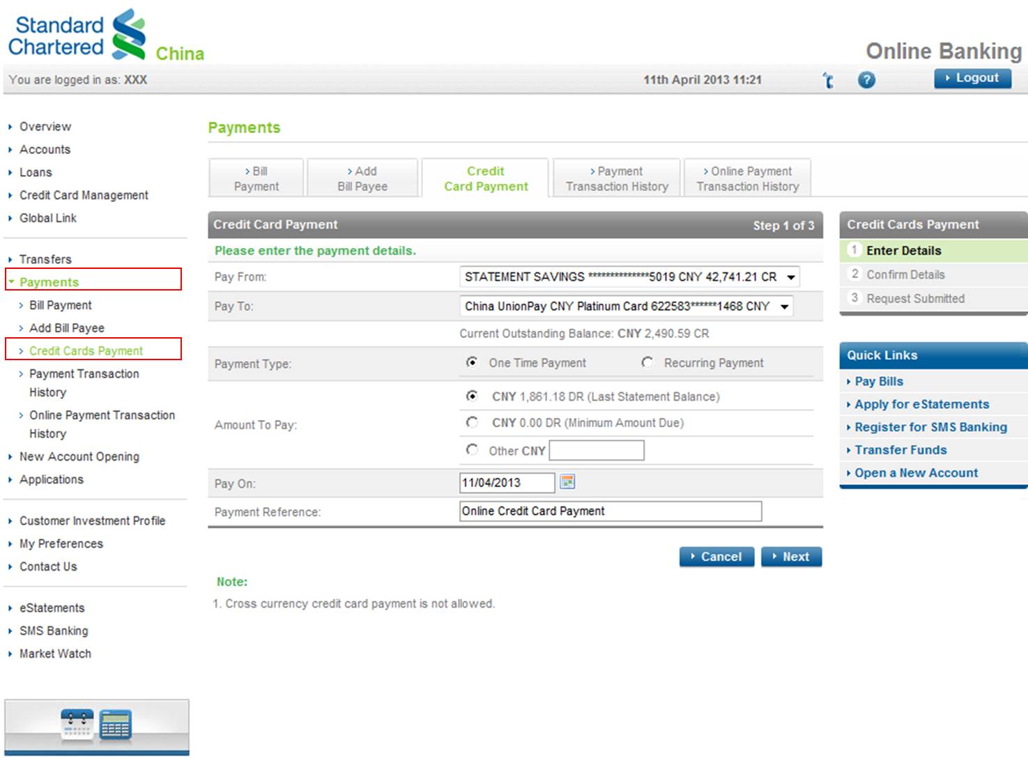 Credit Card Payment - Ways to Bank - Standard Chartered ...