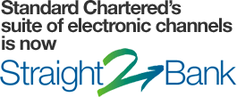 Standard Chartered's suite for electronic channels is not Straight2Bank