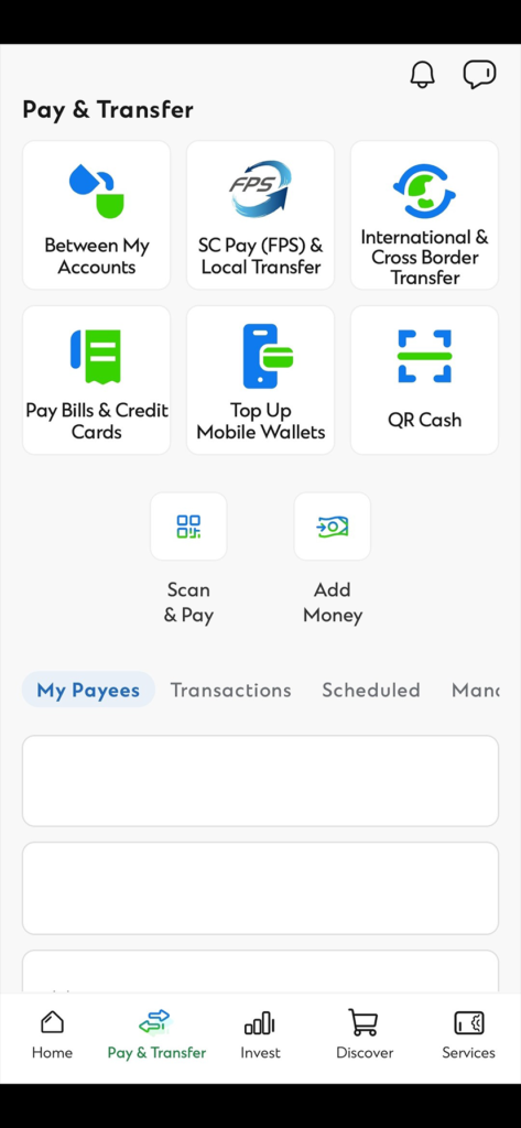 Select ‘Scan & Pay’ in ‘Transfer & Payment’