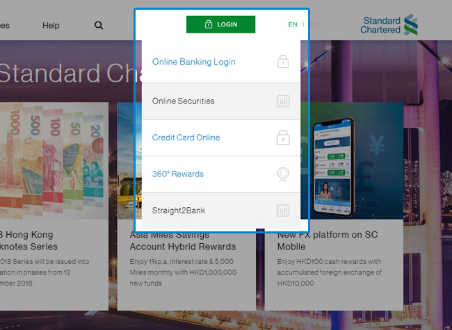 Register Online Banking via Online Banking page Step 1