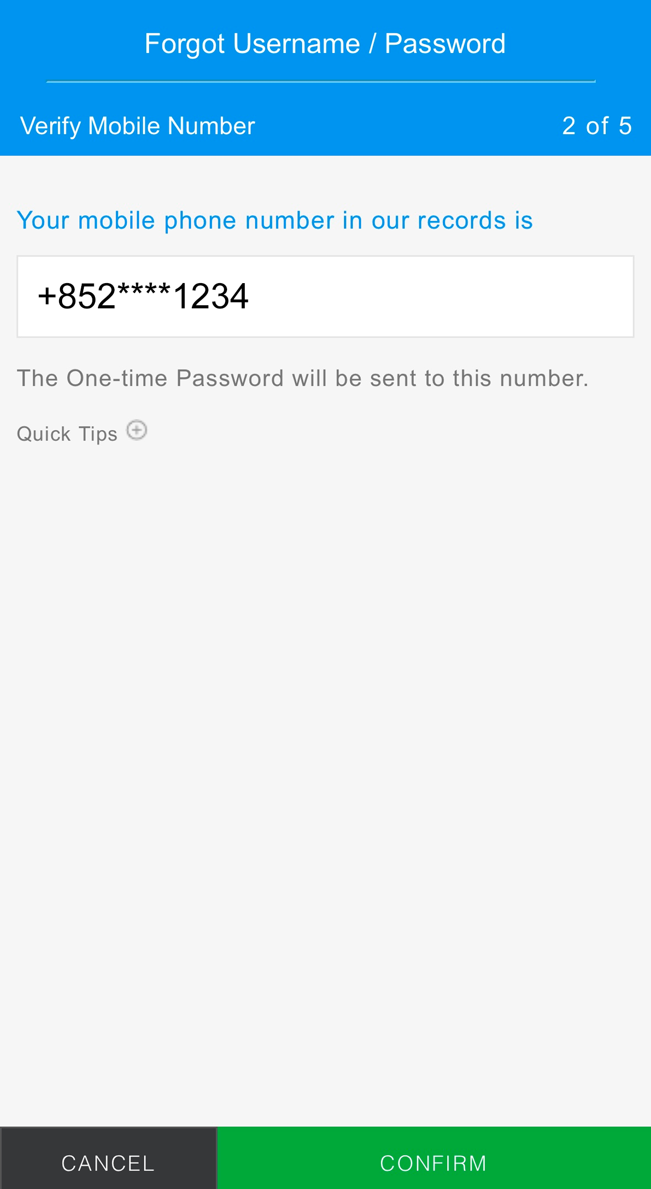 Reset login details Step 4 - Option 1