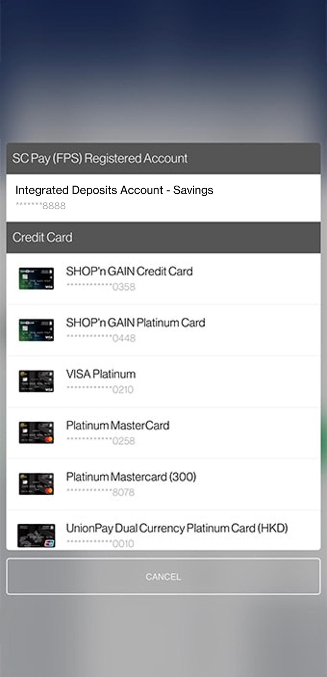 Select source account – You may send money from chosen current/savings account or credit card