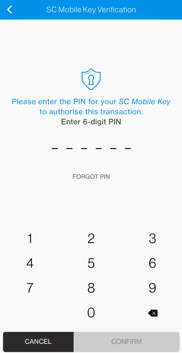 SC Mobile App Change your PIN  Step 4