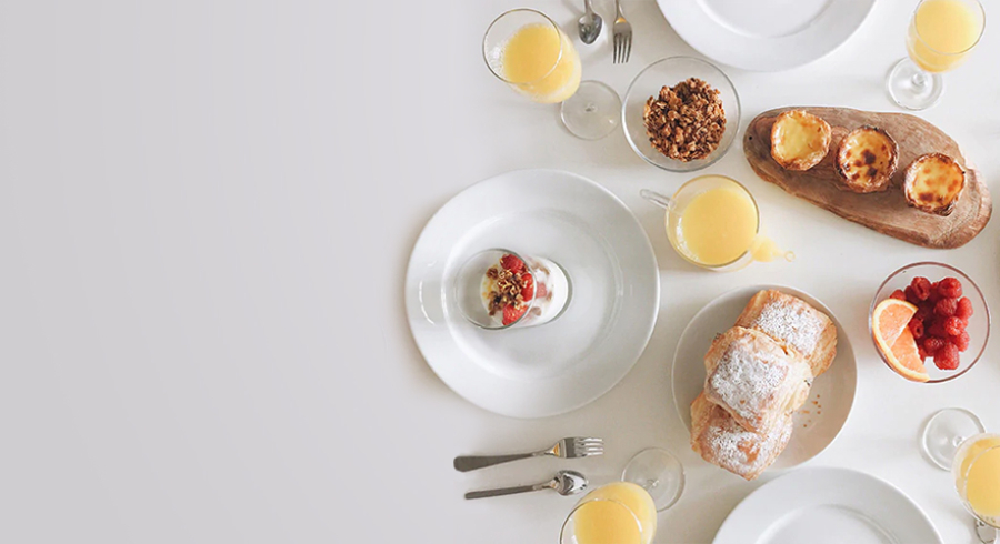 Breakfast on table