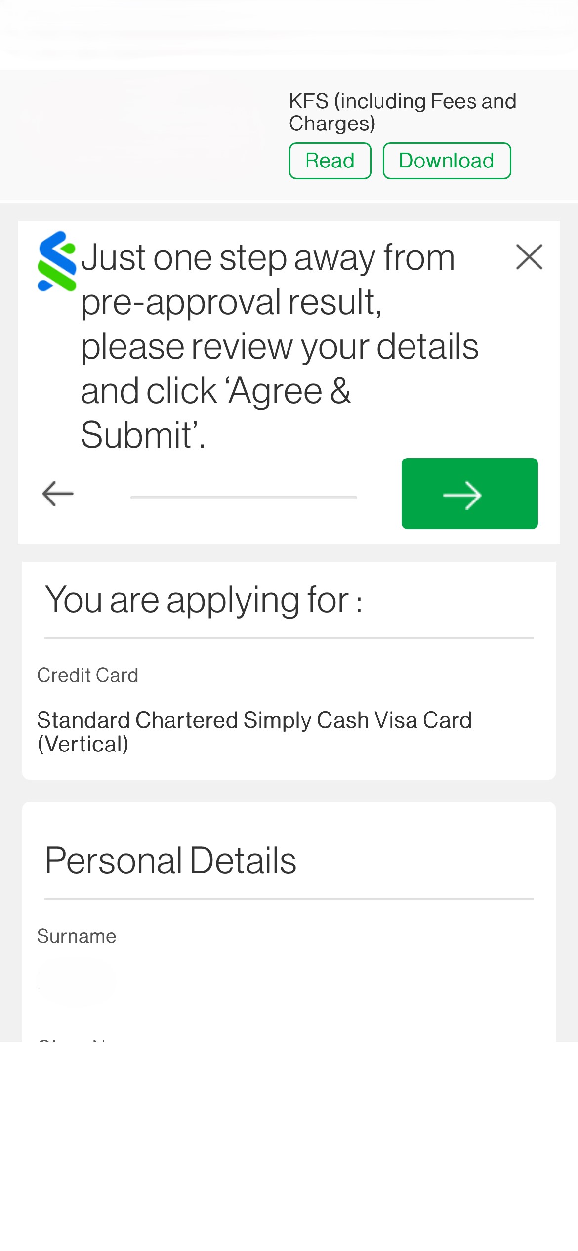Step 11 - Review and submit your Simply Cash Visa Card application ​