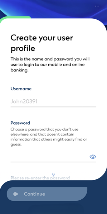 Step 3 - Set up your Online Banking username and password, and your SC Mobile Key​