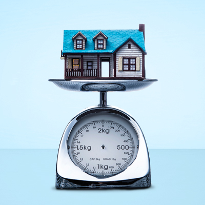 房屋模型在磅重機上