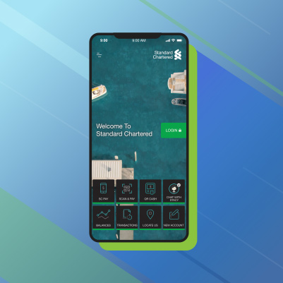 mobile screen showing SC Mobile app welcome page
