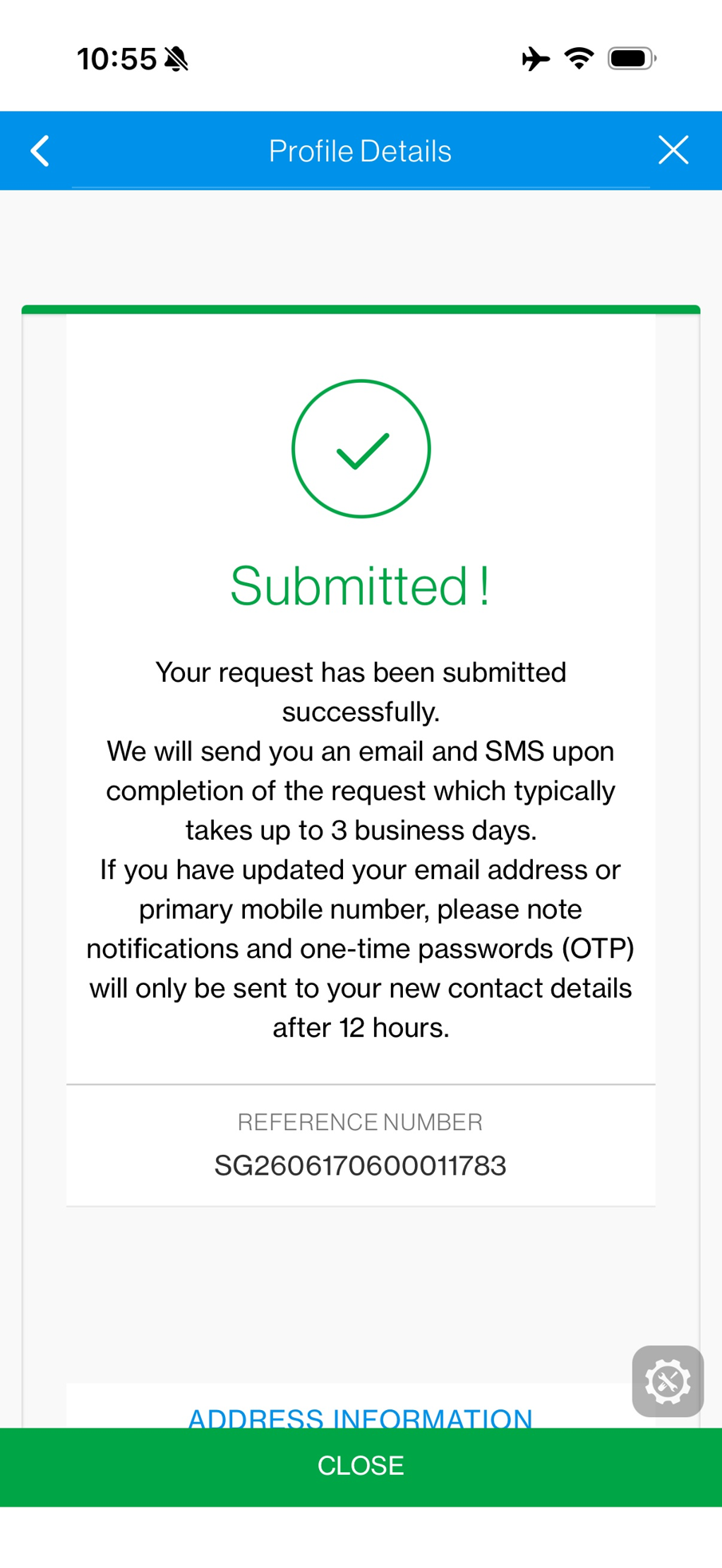 Your request has been submitted