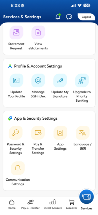 Go to 'Services' tab