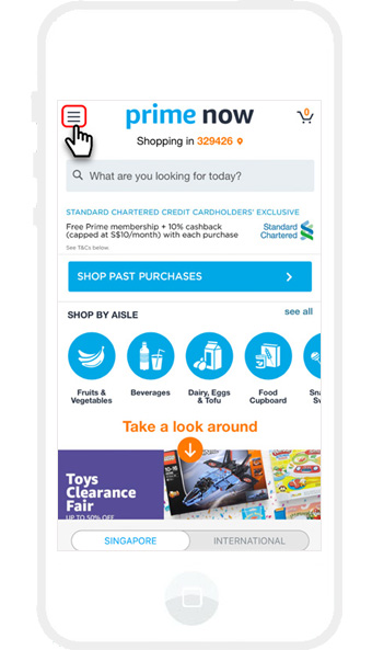 Access the Amazon Prime Now