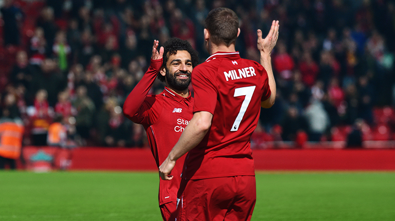 Salah kicking the ball