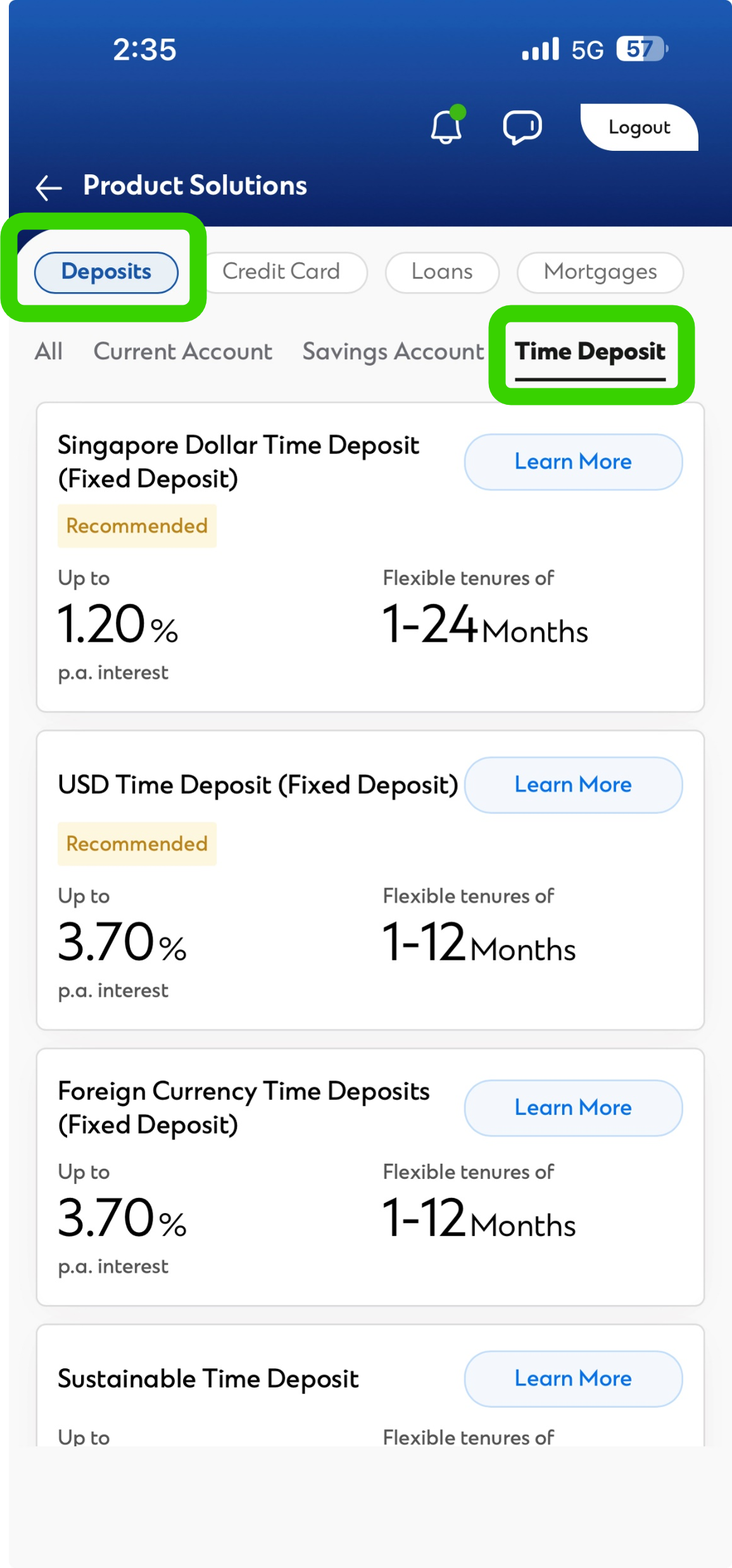 mobile time deposit