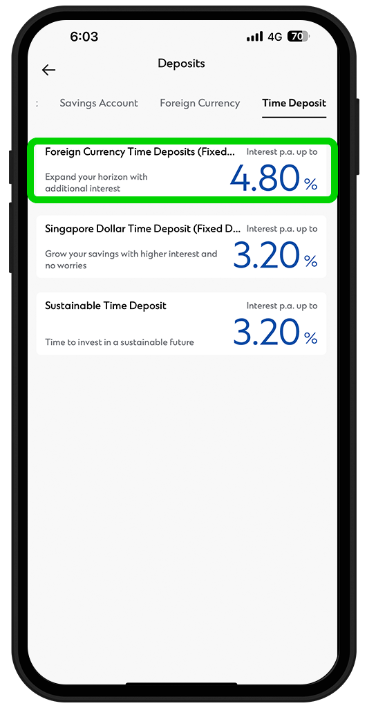 Mobile time deposit