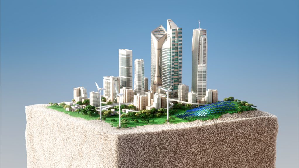 3d model of a cityscape