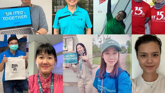Collage of people showing support