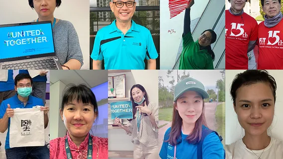 Collage of people showing support