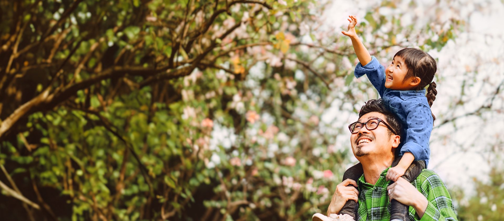 Father and daughter in the park