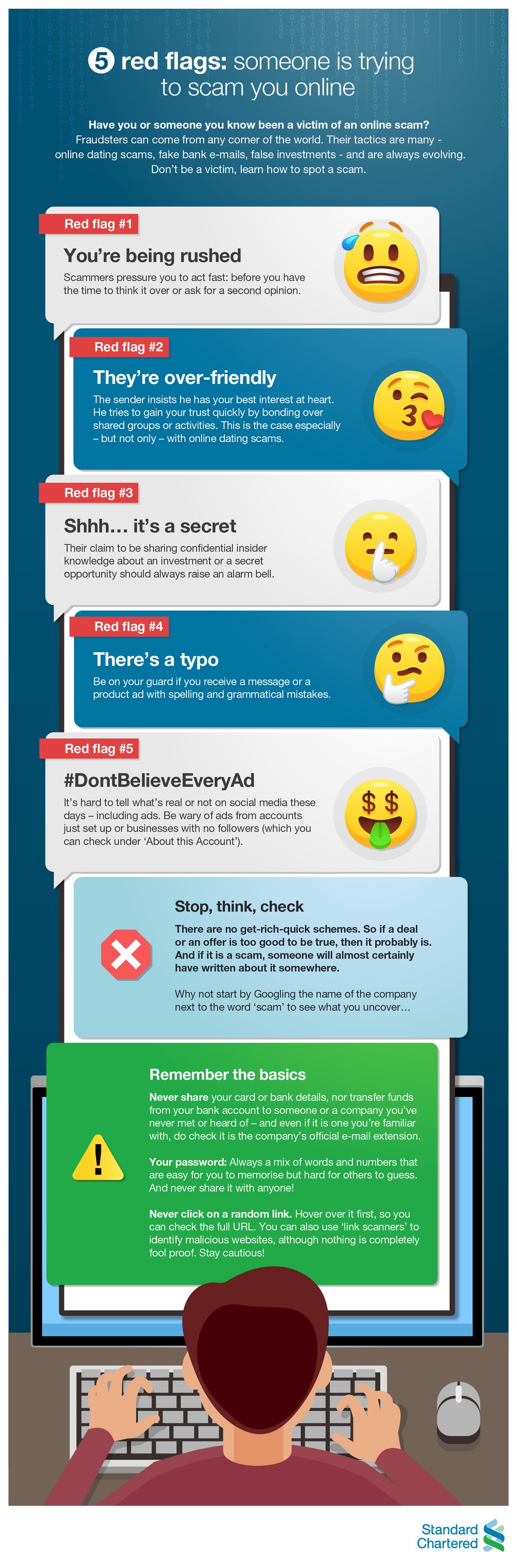 5 red flags: someone is trying to scam you online