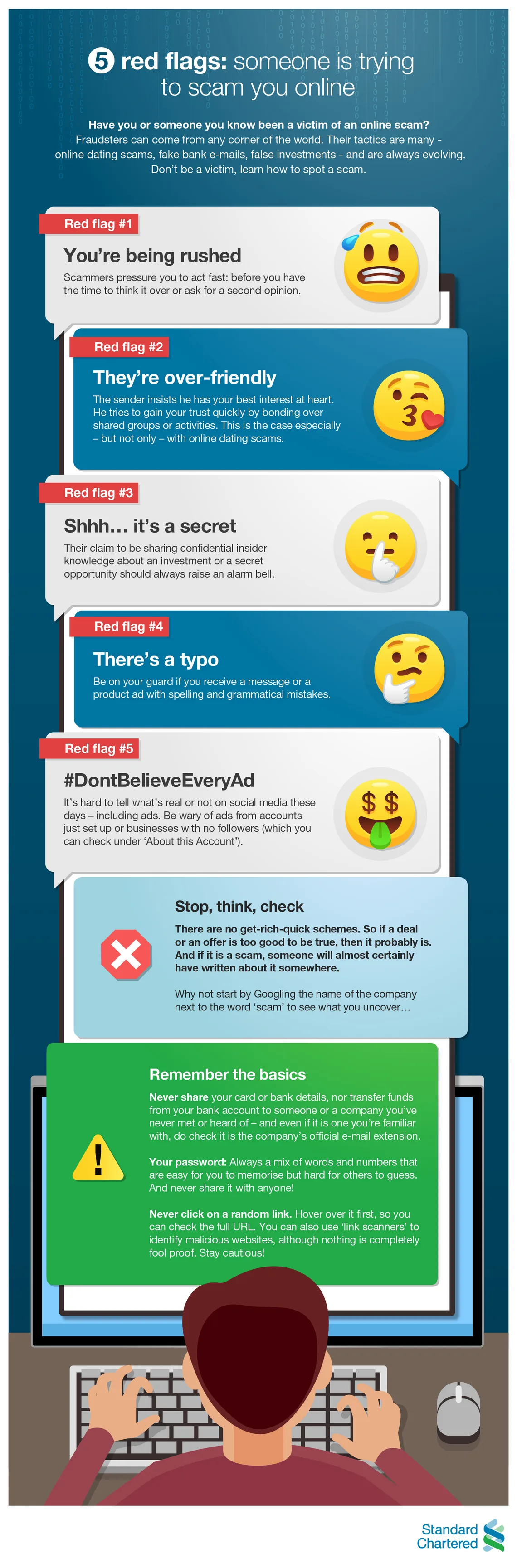 5 red flags: someone is trying to scam you online