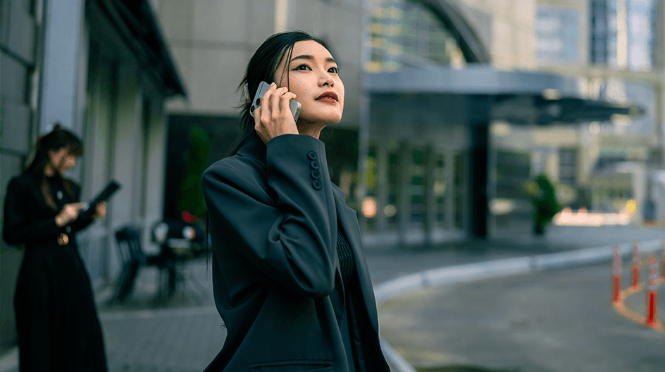 Young Asian girl on the phone