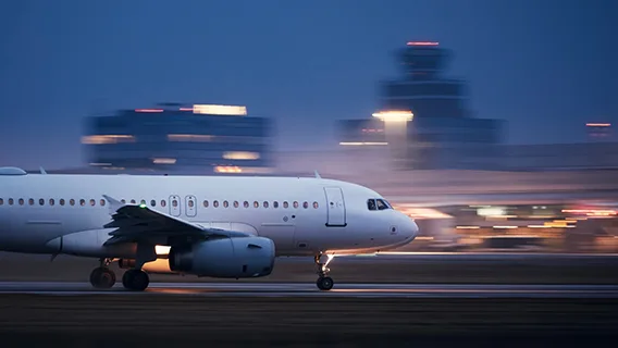 plane takes off