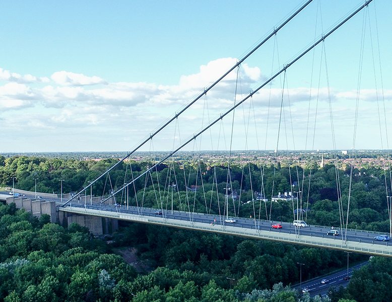 A view of the Humber bridge.