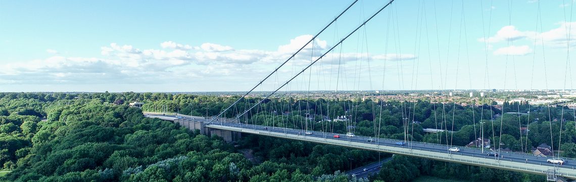 A view of the Humber bridge.