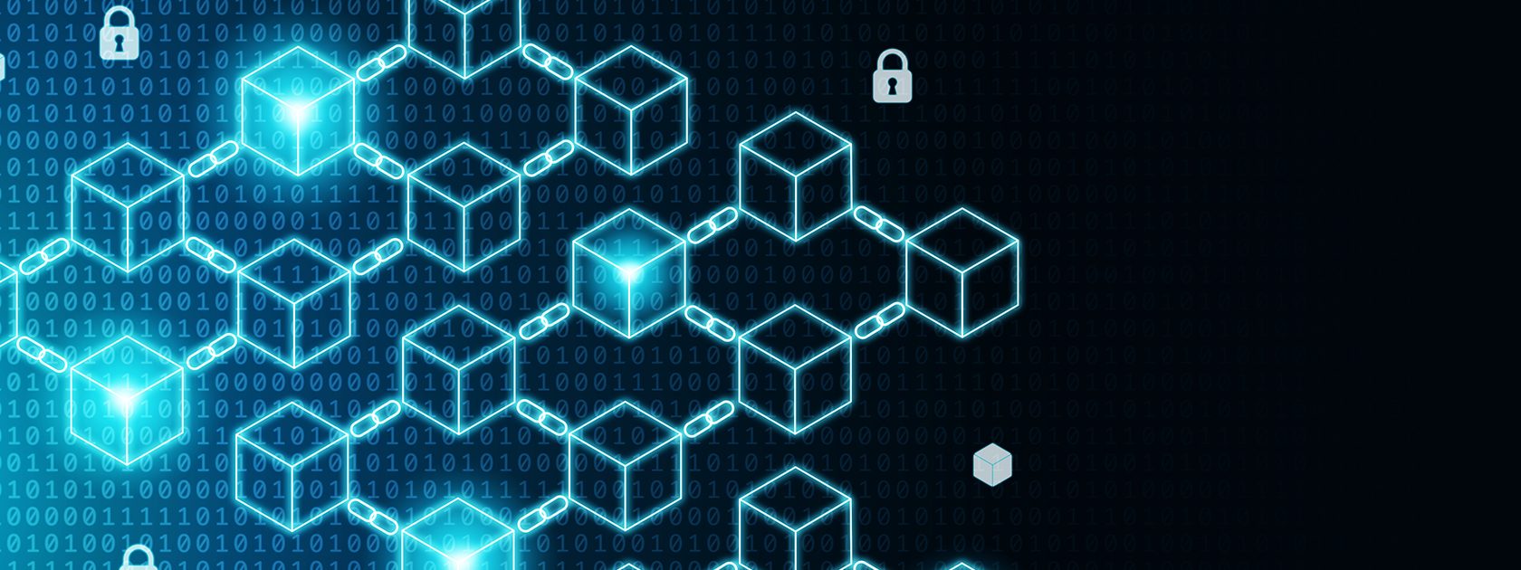 Blocks and chains on black background