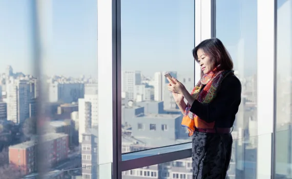 woman with a phone