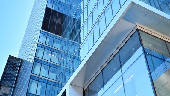 An office building in a financial district.