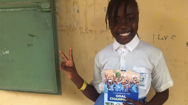 School child smiling