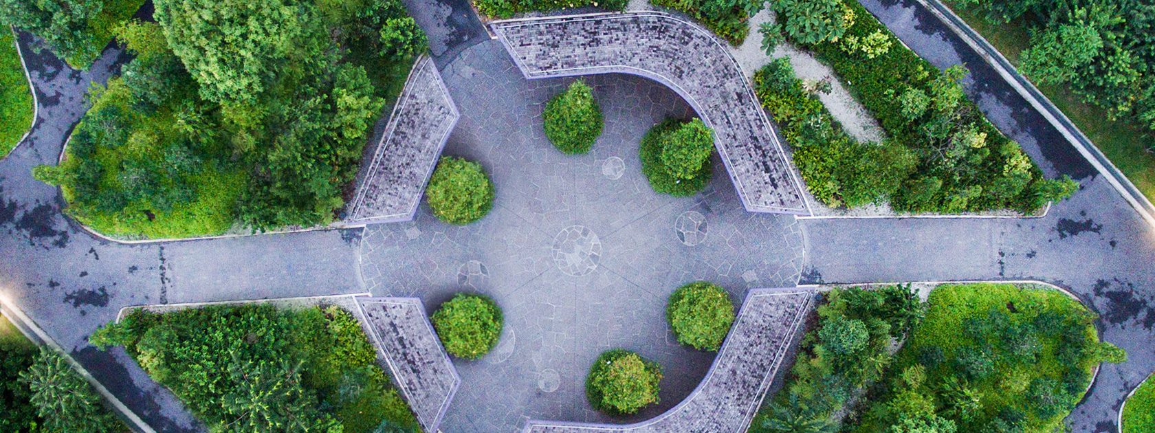 Birds eye view of green space