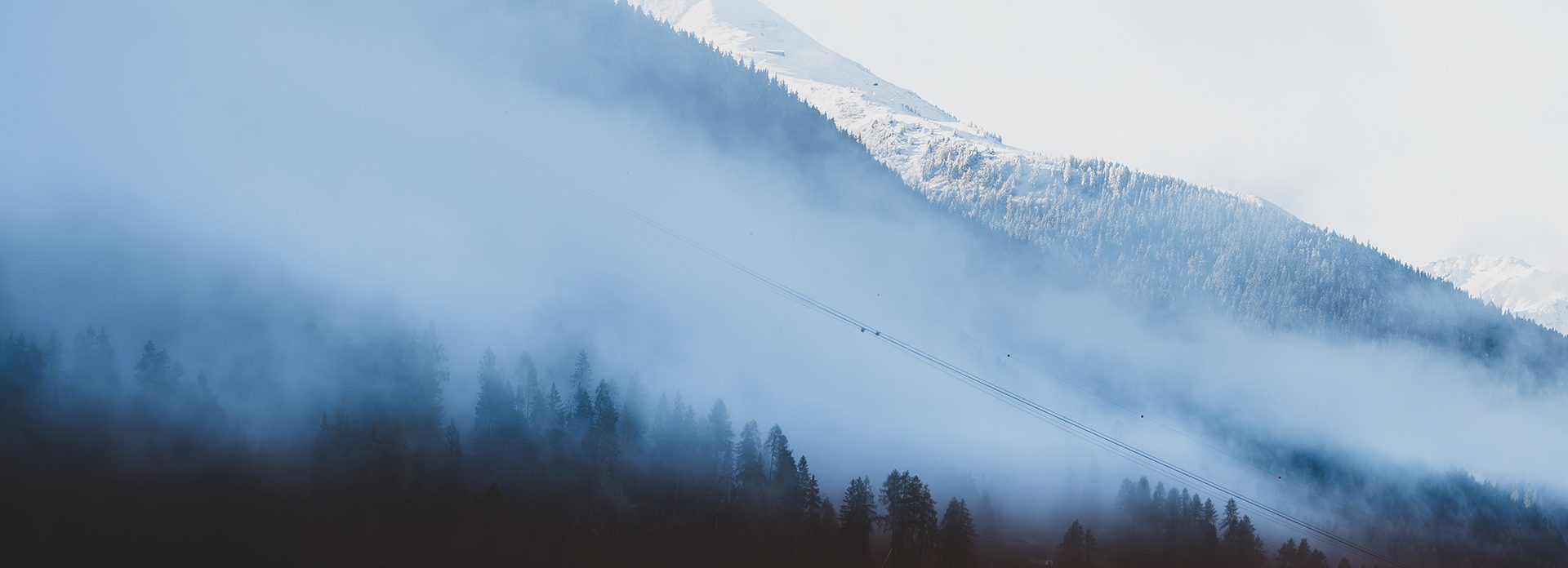 Davos mountains in the snow