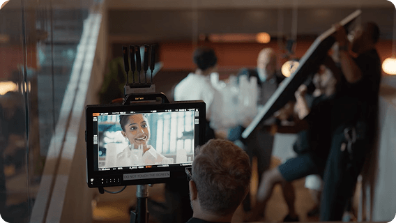 A camera behind the scenes of 'Now is your time'.