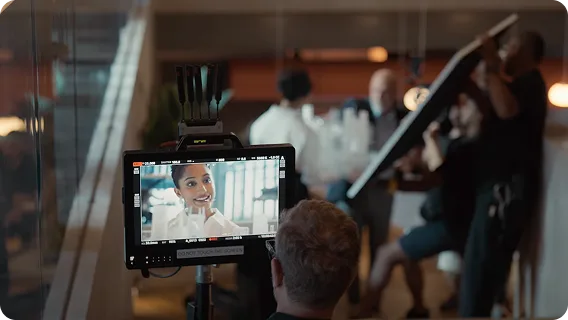 A camera behind the scenes of 'Now is your time'.