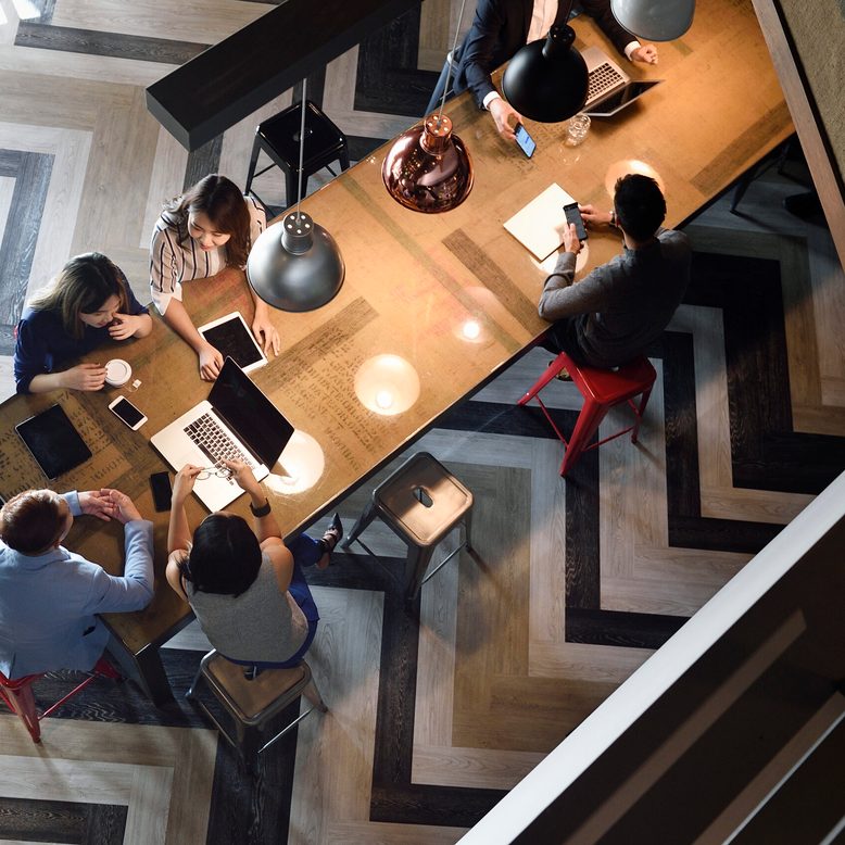 Employees working together