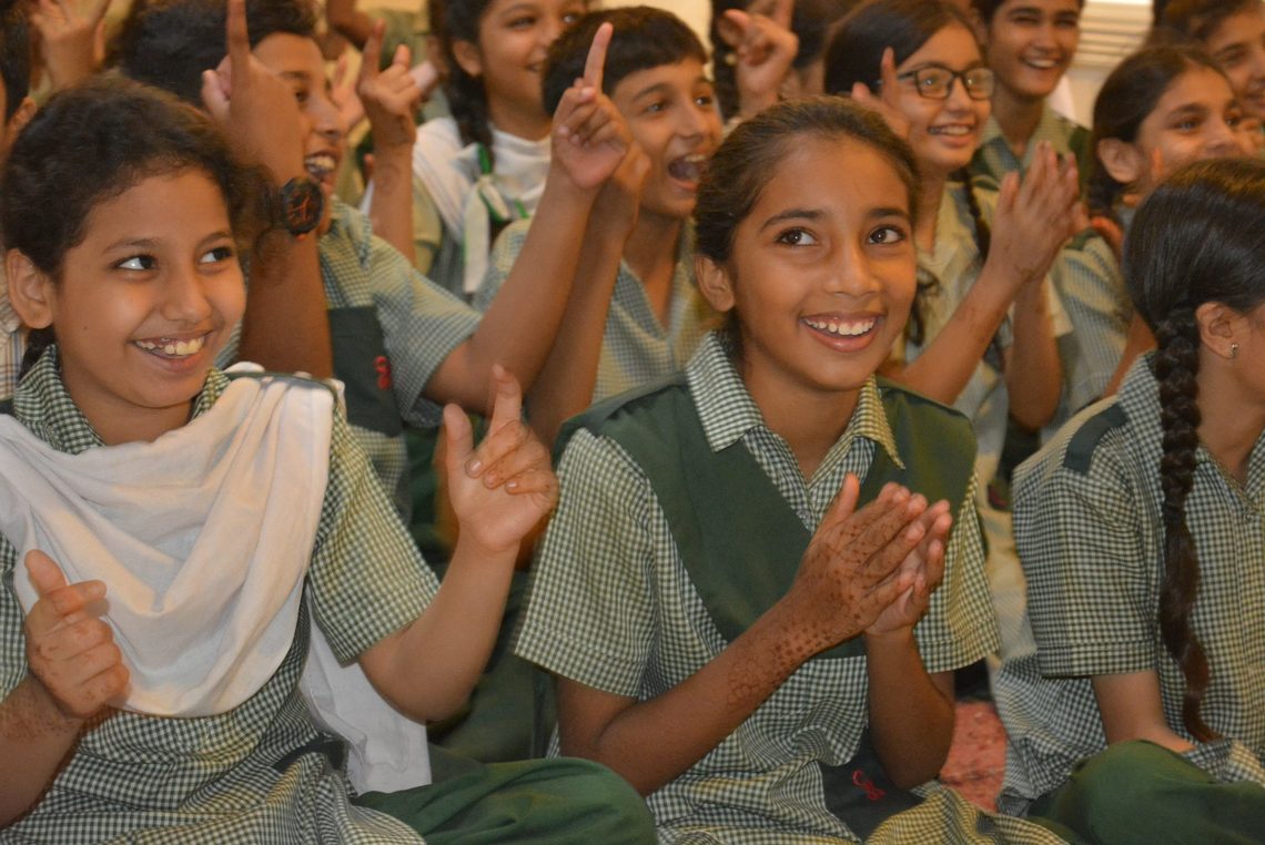 Children crowd