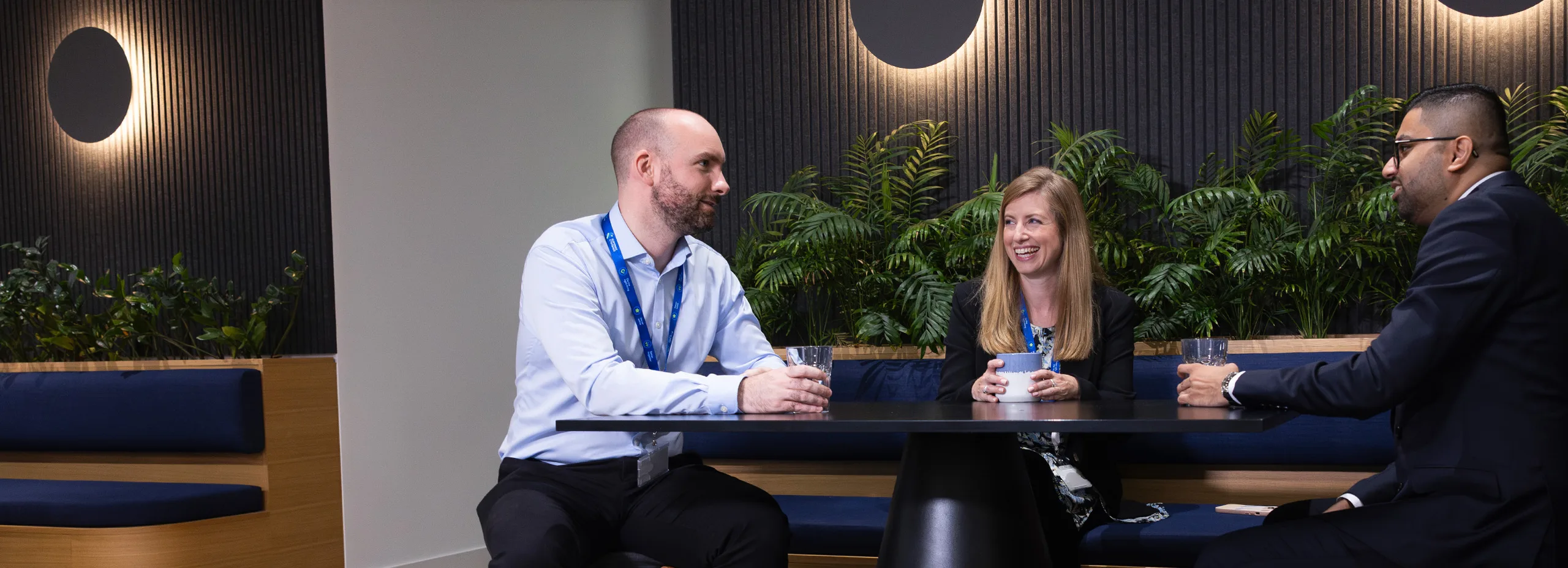Colleagues talk together