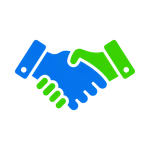 Icon showing cooperation with a handshake
