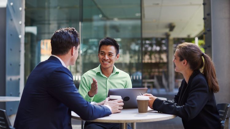 Colleagues with coffee