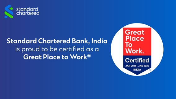 Standard Chartered Bank, India is proud to be certified as a Geat Place to Work
