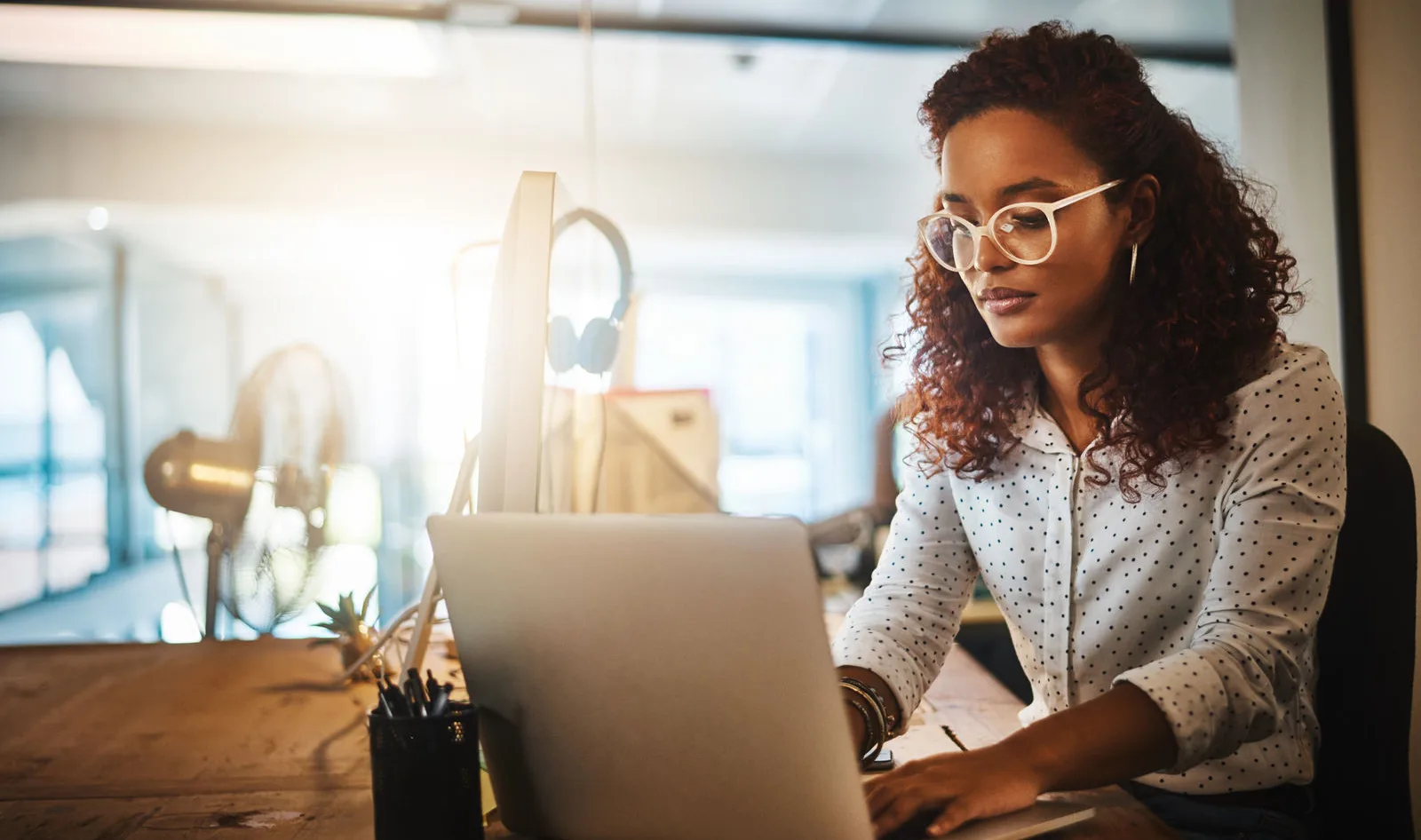 Woman working from home