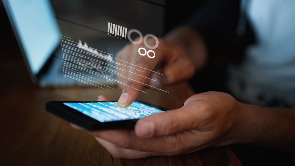 Person using a mobile app for digital payments