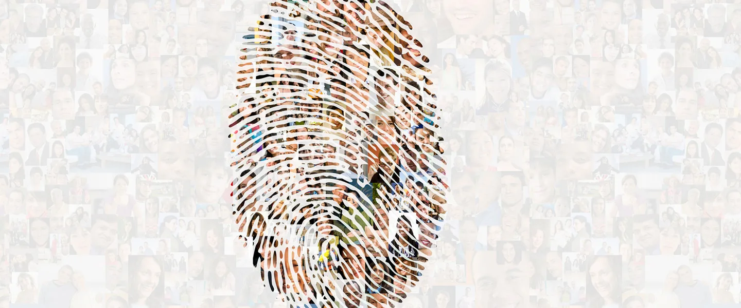 Colourful thumbprint