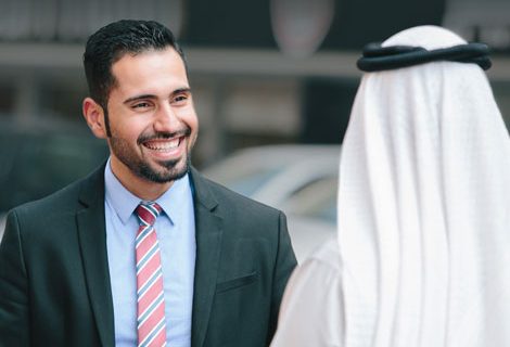 Businessmen talking about beliefs and innovation